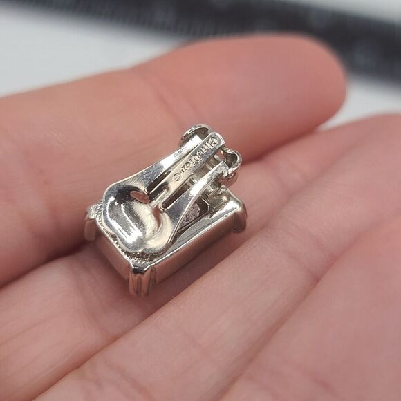 Vintage Christian Dior Earrings Purple Signed Clip Ons - Picture 6 of 8